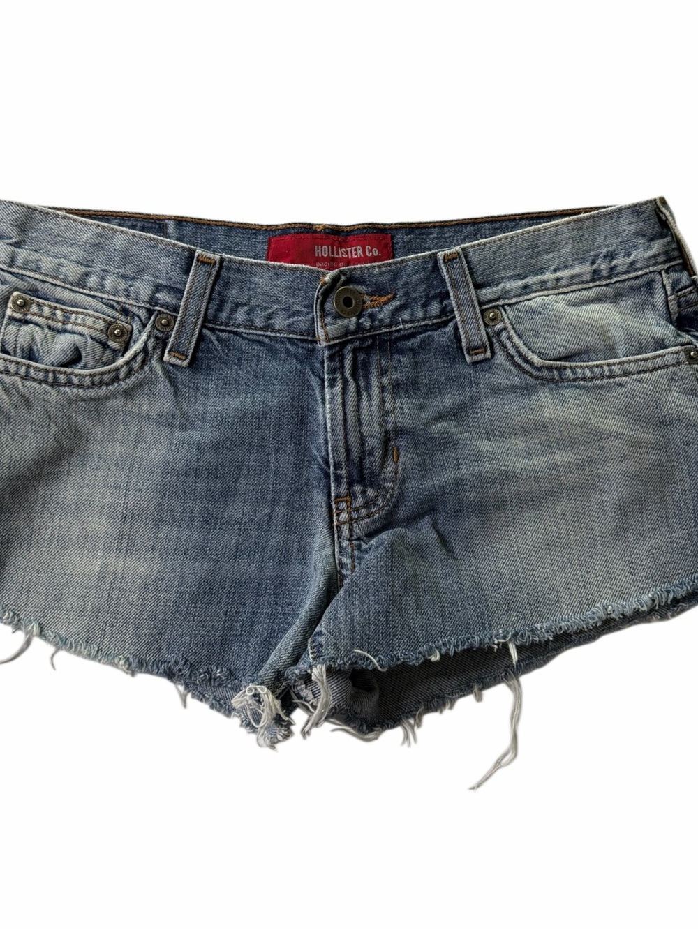 Hollister Denim Shorts Womens 2 Low Rise Cutoff Distressed Raw Hem Jean Shorts